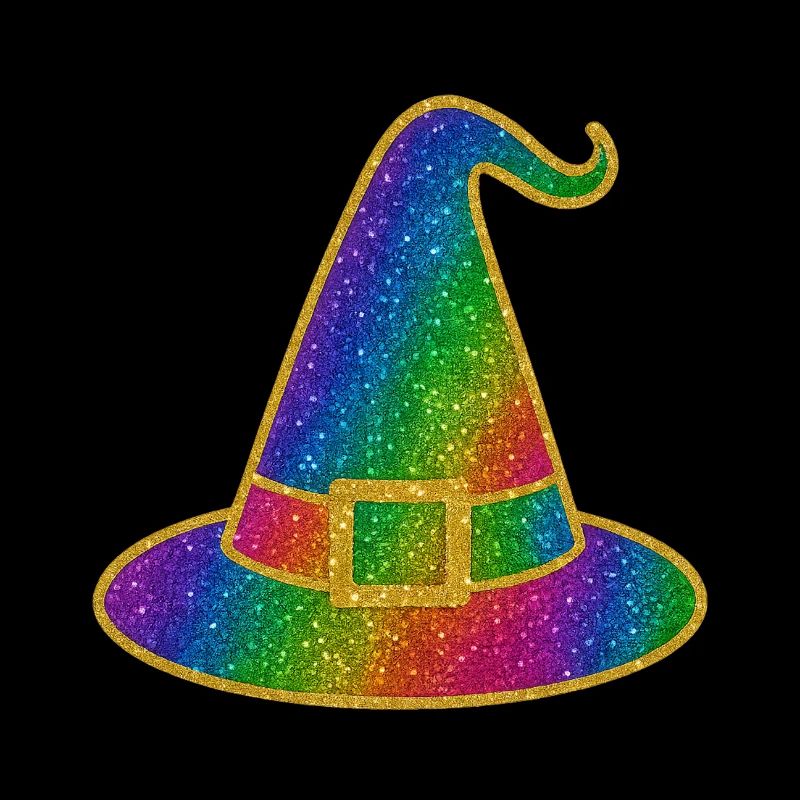 Hexenhut Halloween | Regenbogen Zauberhut Glitzer