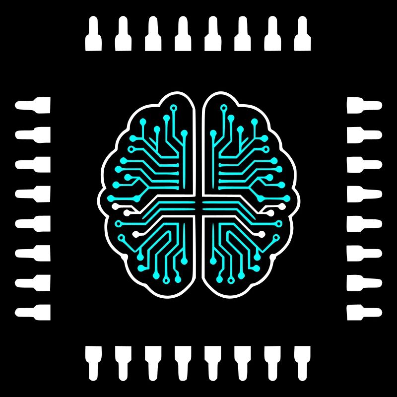 AI Gehirn Chip Prozessor Tech Vektor