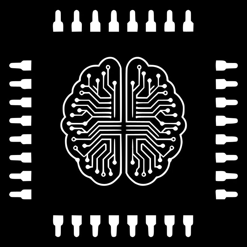 AI Gehirn Chip Prozessor Tech Vektor
