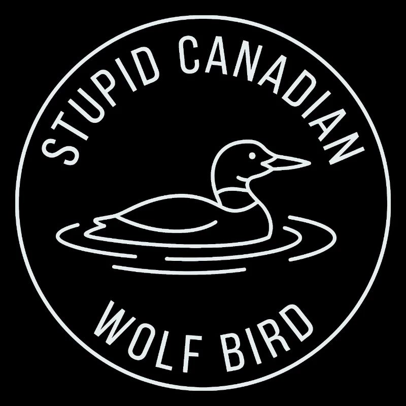 Blödes kanadisches Wolf-Vogel-Enten-Grafikdesign