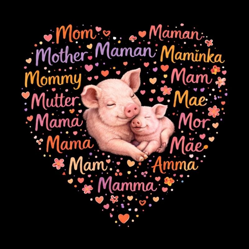 Schwein Ferkel Mama Herz – Muttertag Geschenk