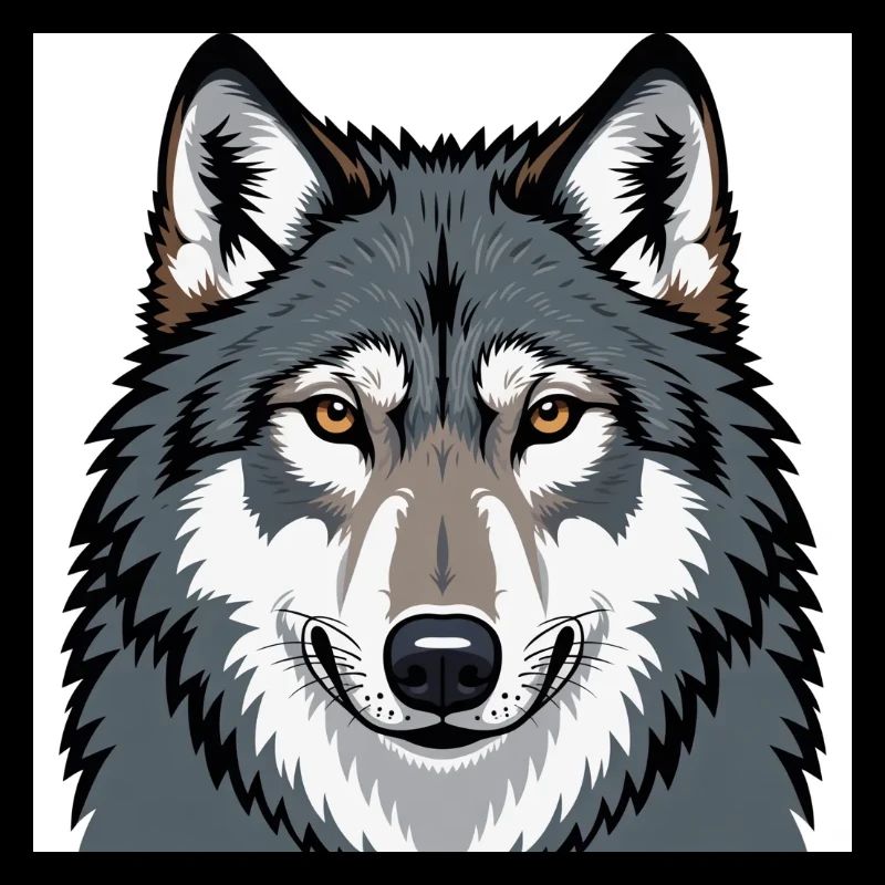 Wolf Illustratives Porträt