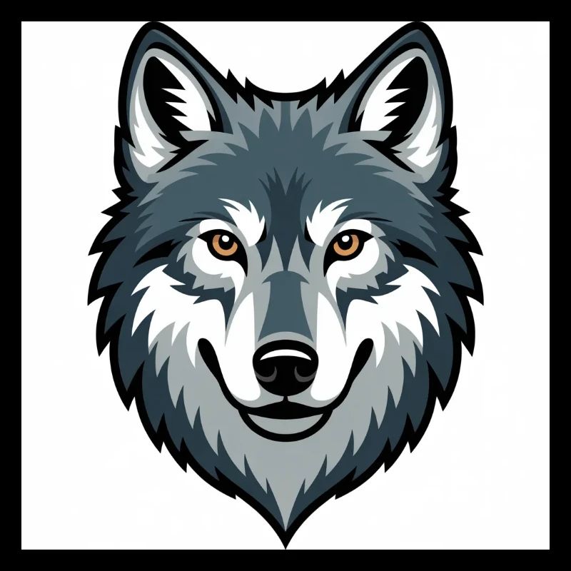 Wolfskopf – stilisierte Illustration