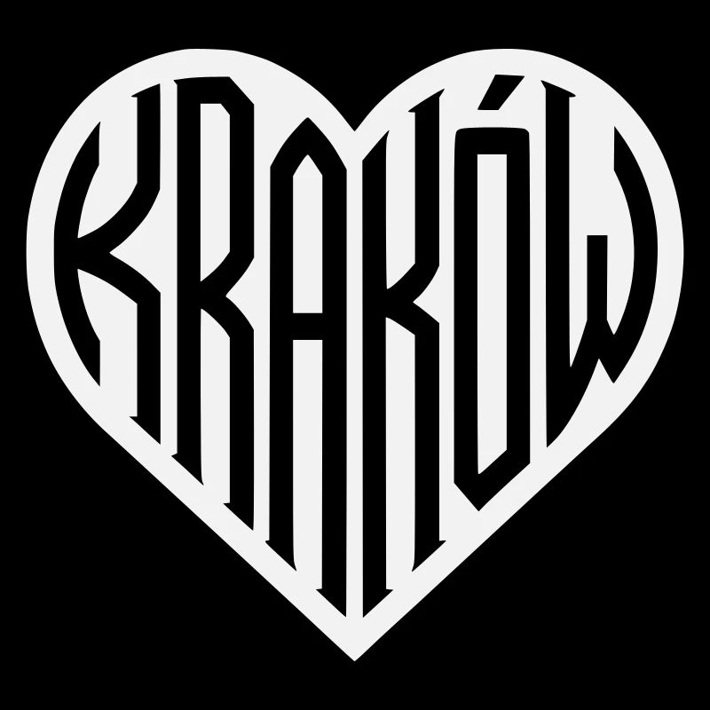Logo en forme de cœur géométrique Cracovie Pologne