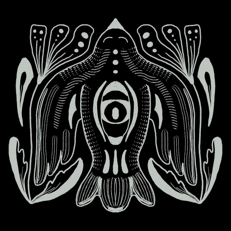Œil de style mandala avec tentacules