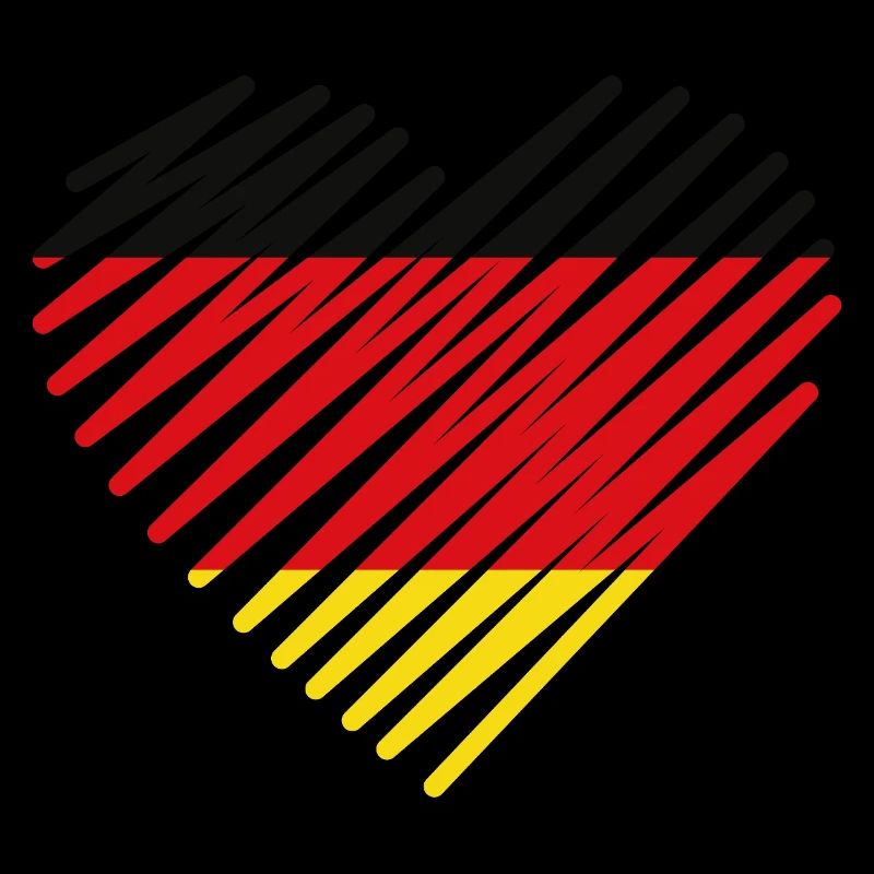 Abstract German Flag Heart Design