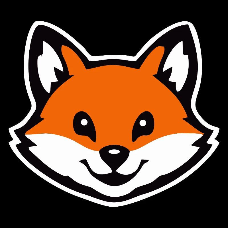 Dessin animé autocollant Fox Face