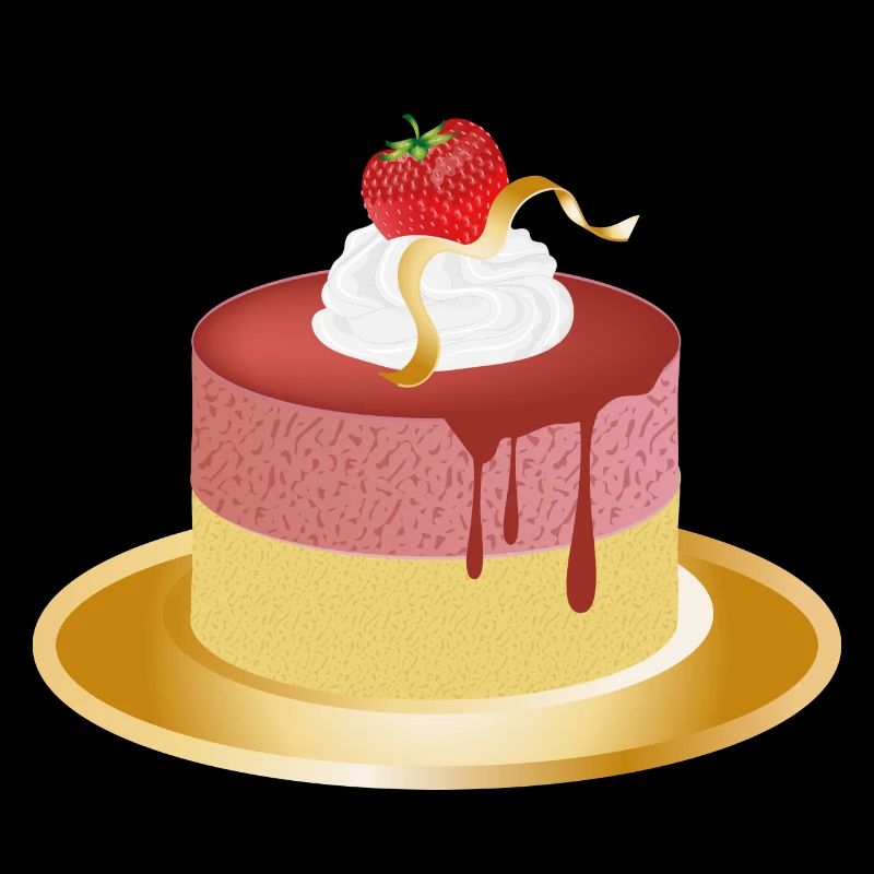 kleines Erdbeeren Törtchen mit Sahne und Blattgold