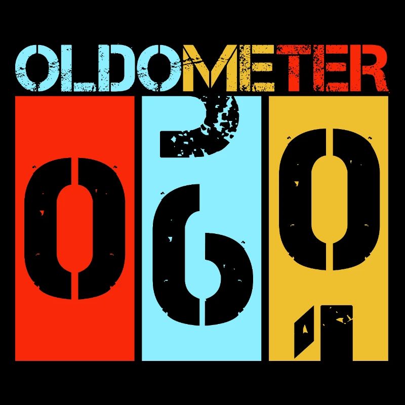 Oldometer 60 Lustiges 60. Geburtstag Retro-Design