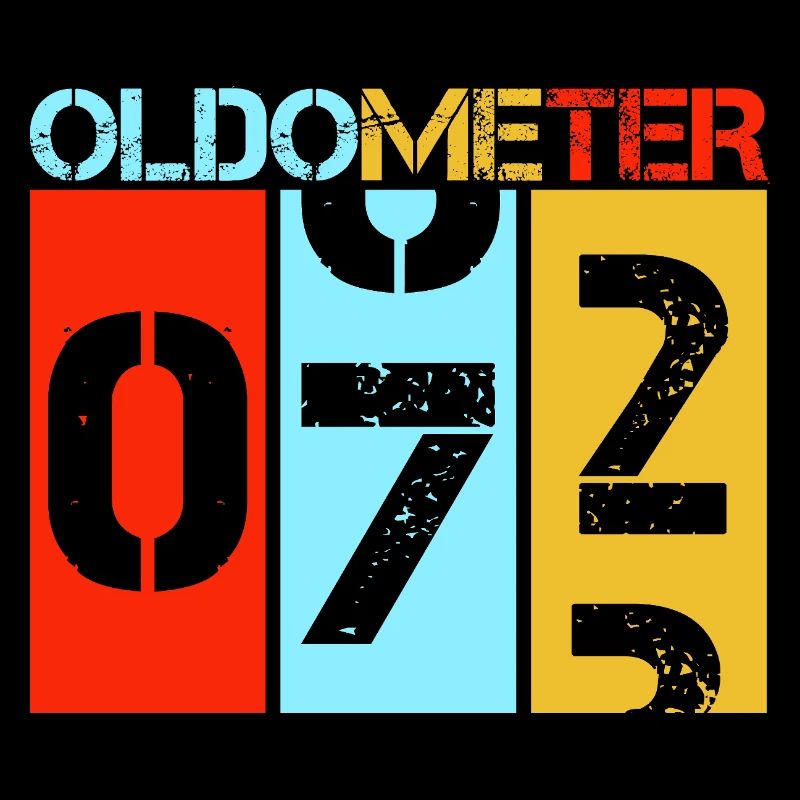 Oldometer 72 Lustiges 72. Geburtstags-Retro-Design