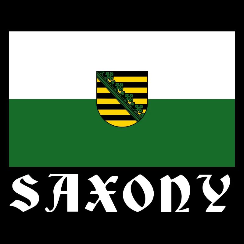 Drapeau de la Saxe avec armoiries