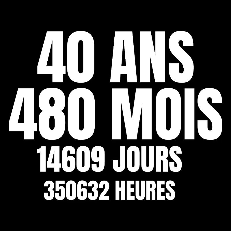Quarante ans, 40e anniversaire : mois, jours, heur