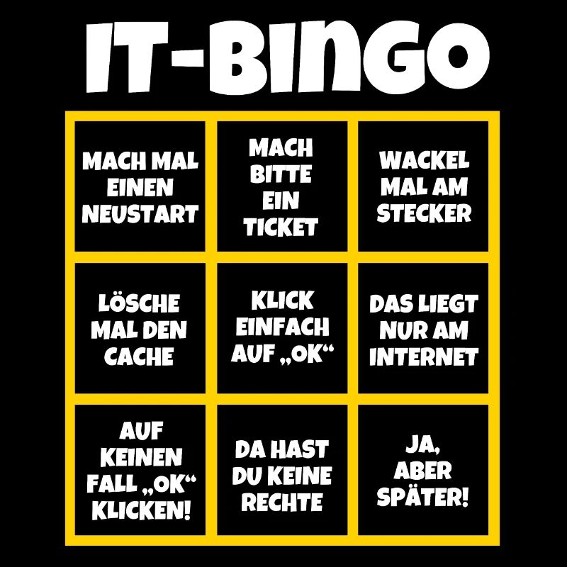 IT Bingo Spiel Büro Computer Glücksrad