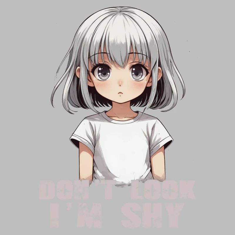 Fille d’anime timide dans le style kawaii