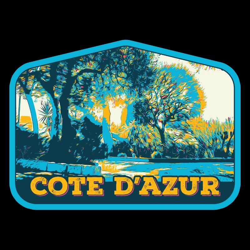 Illustrierte Ansicht der Côte d'Azur, Frankreich