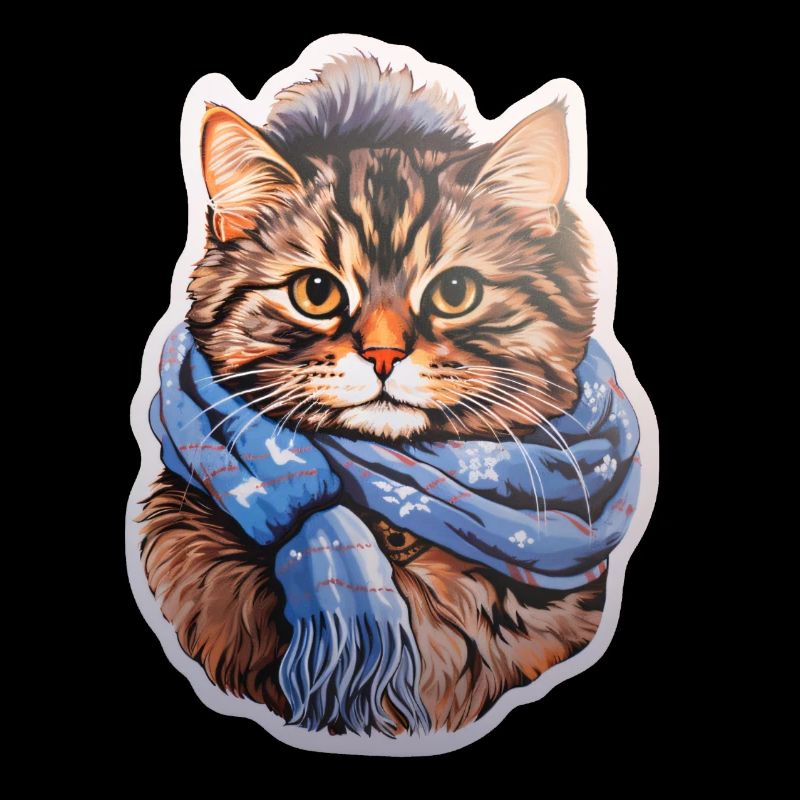 Winter cat with scarf