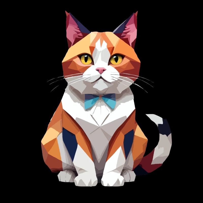 Katze Verspielt Entzückend Spaß Tier Bunt Geometrisch