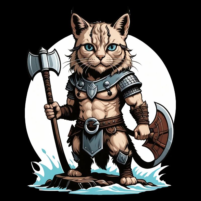 Cat Wikinger Viking Katze Geschenk Süß