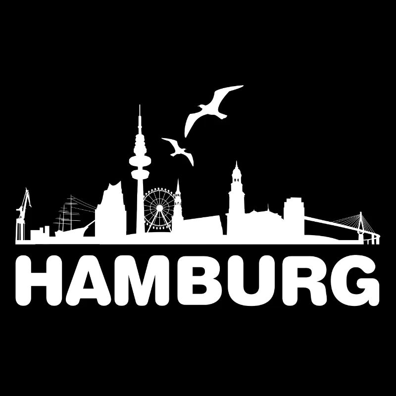 Hamburg Skyline Silhouette