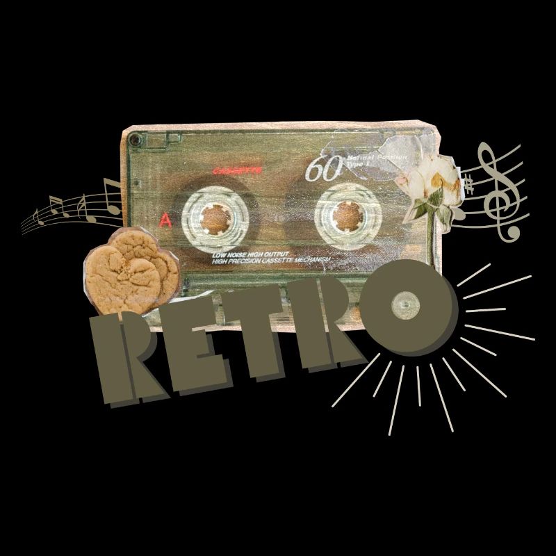 Collage a cassette retrò