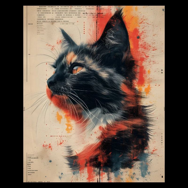 Whiskered Wonders: Vintage Cat Collage Artwork