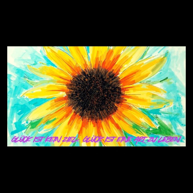 Sonnenblume Farbrausch Kunst