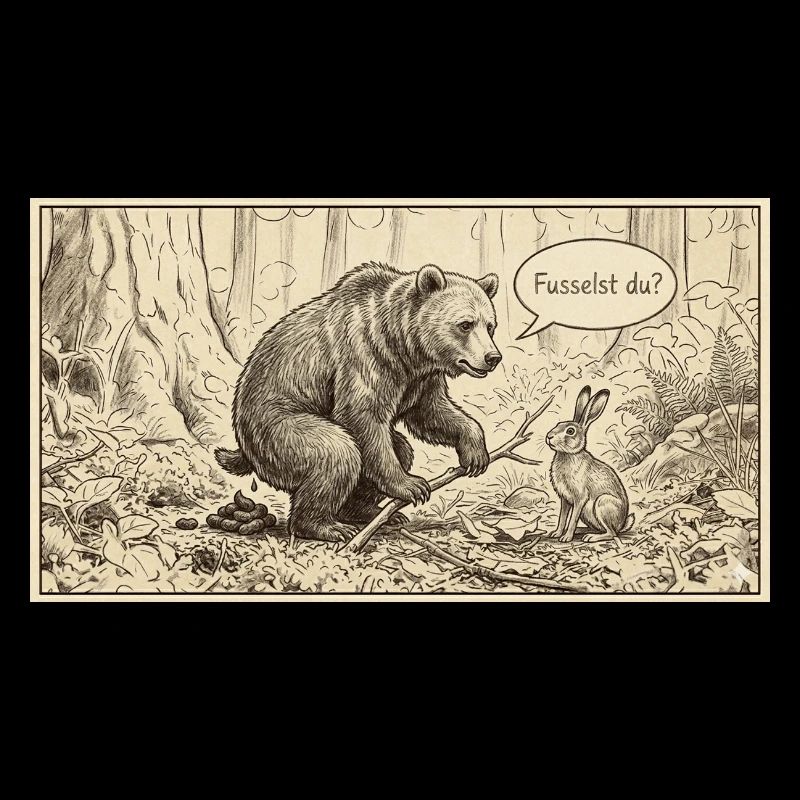 Waldgespräch: Bär und Hase