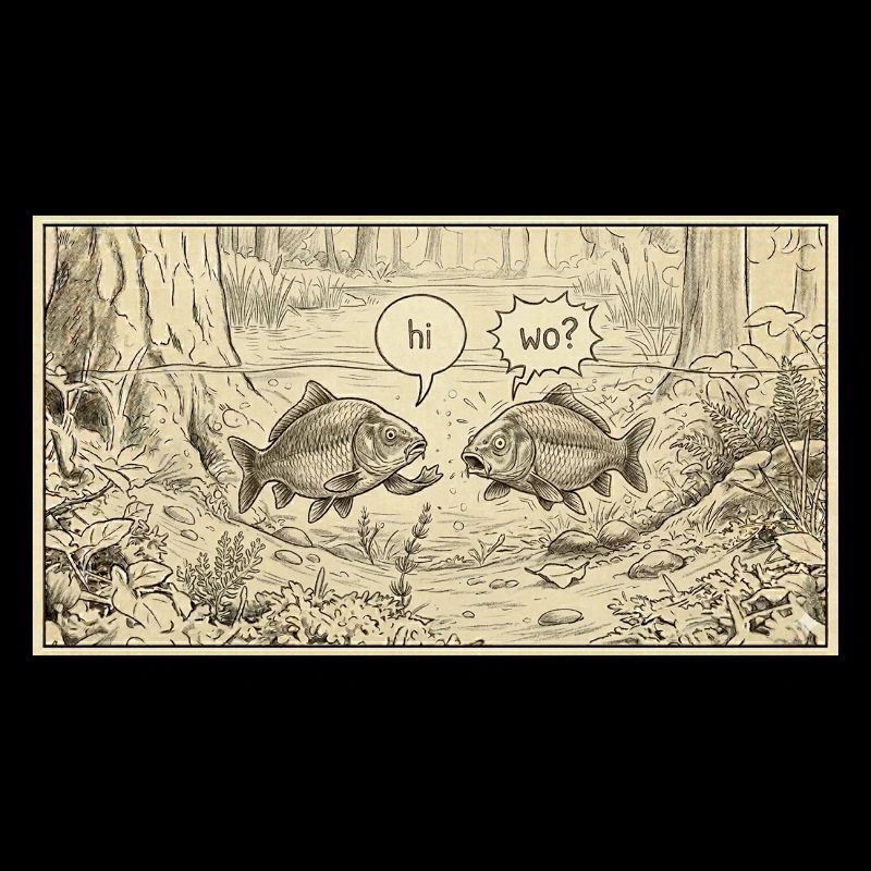 Des discussions de poissons dans l’étang