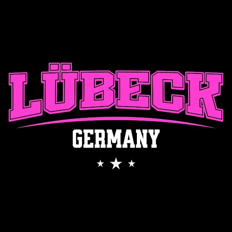Lübeck Germany Retro Neon Logo Print