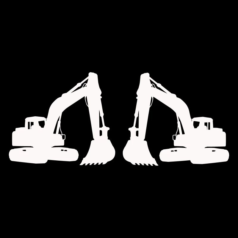 Silhouette de double excavatrice