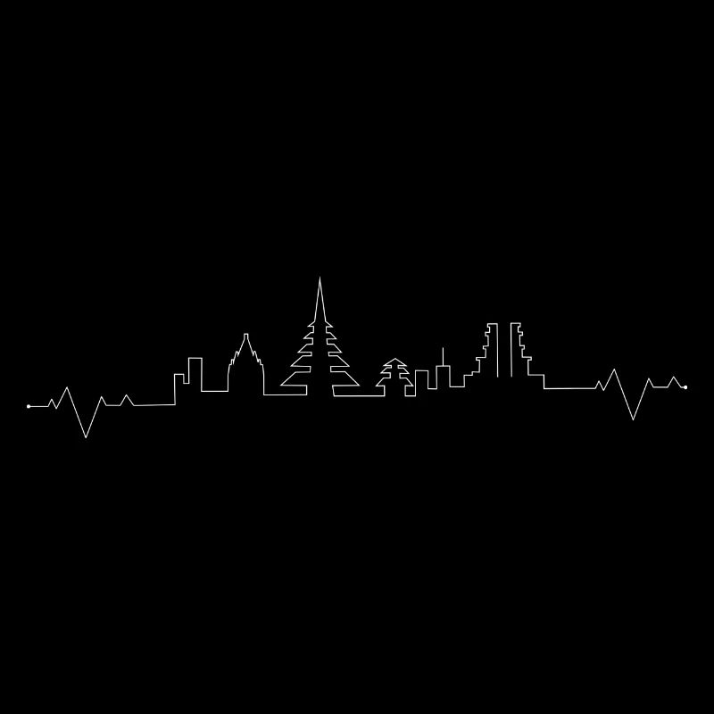 Continuous Skyline Line Art