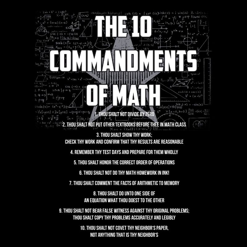 Les 10 commandements du cadeau de maths