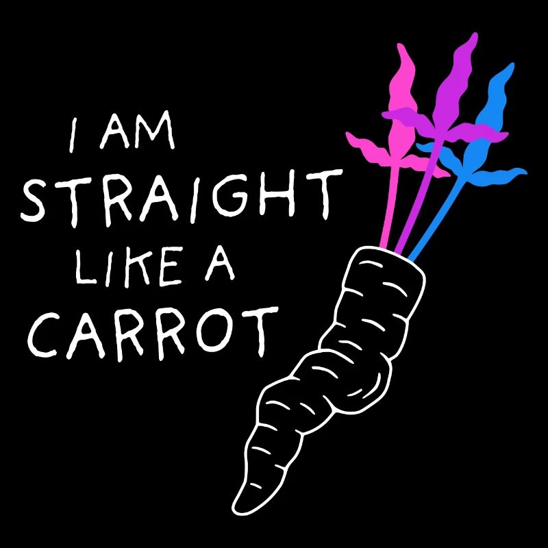 bi pride - straight like a carrot - white
