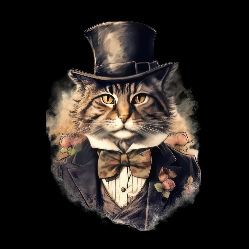 Cat in 1800 Years Style Dressed Noble Baroque