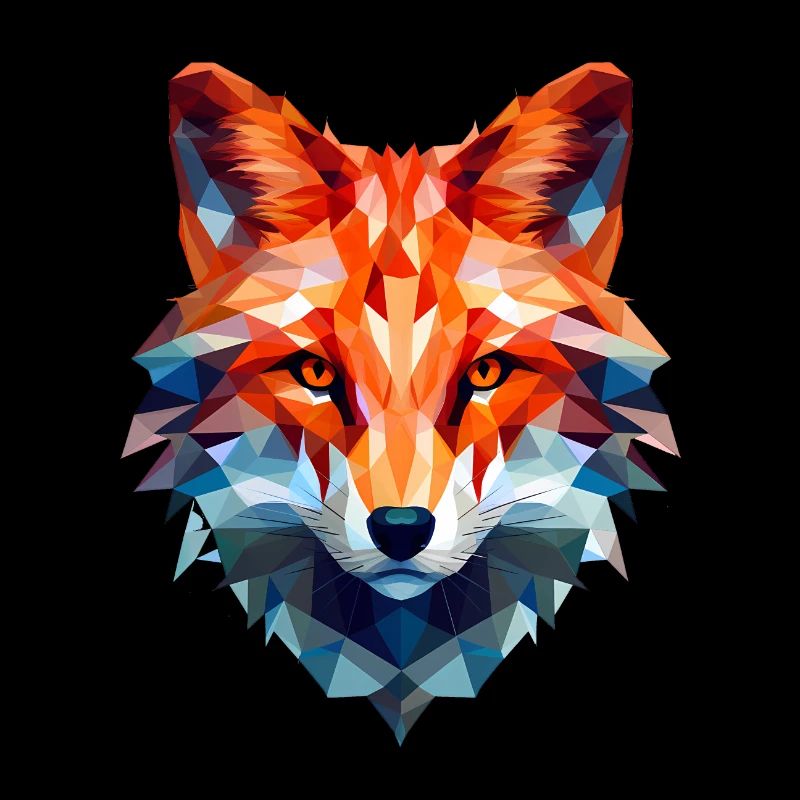 Tête de renard géométrique à l’aspect triangle