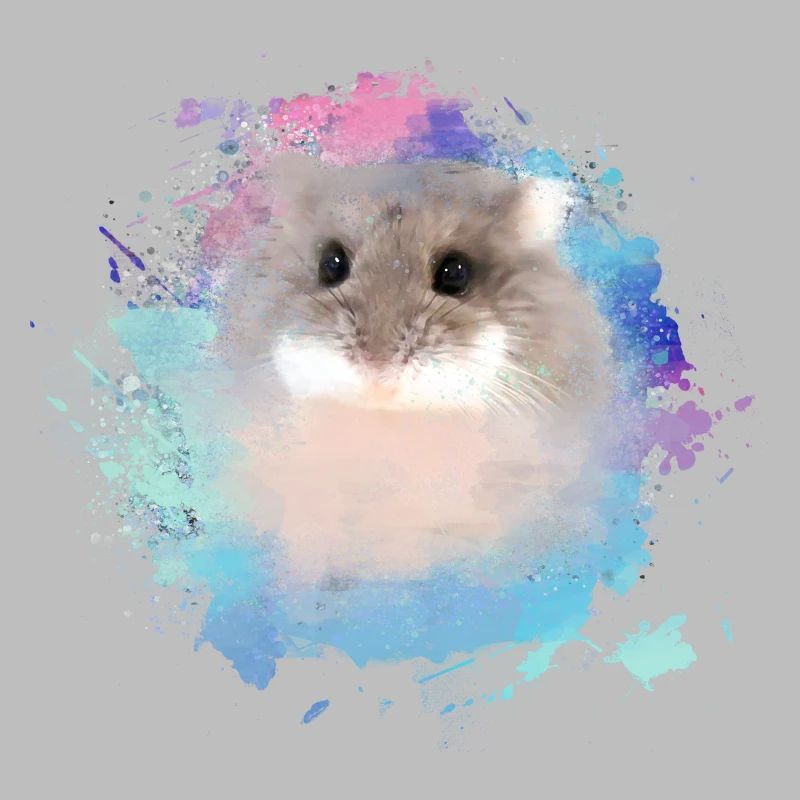 dwarf hamster,hamster,colorful,graffiti,painting