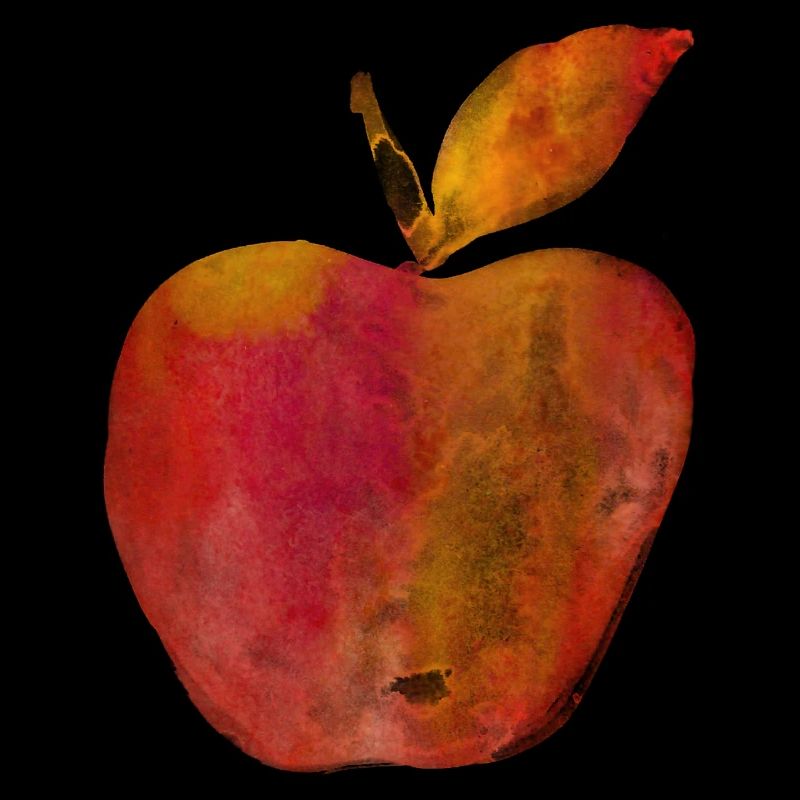 Roter Apfel gemalt Wasserfarben Kunst Aquarell rot
