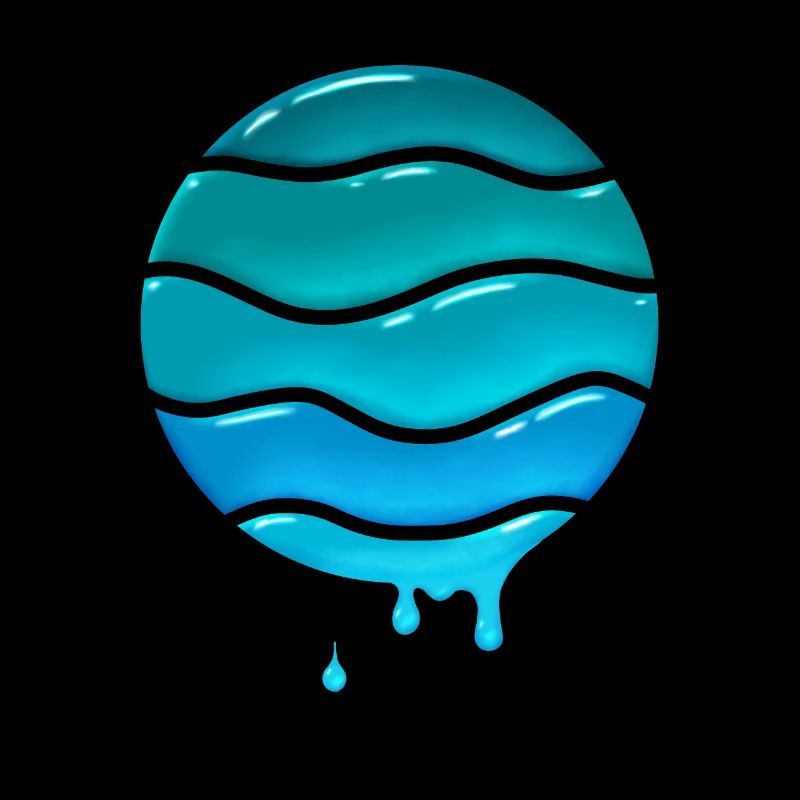 Ocean Waves Retro Glass Drops