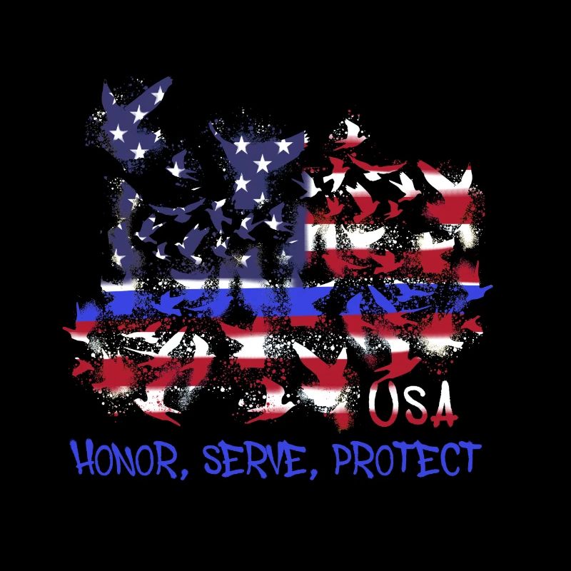 Honor,serve,protect,usa,doves,america,blue line