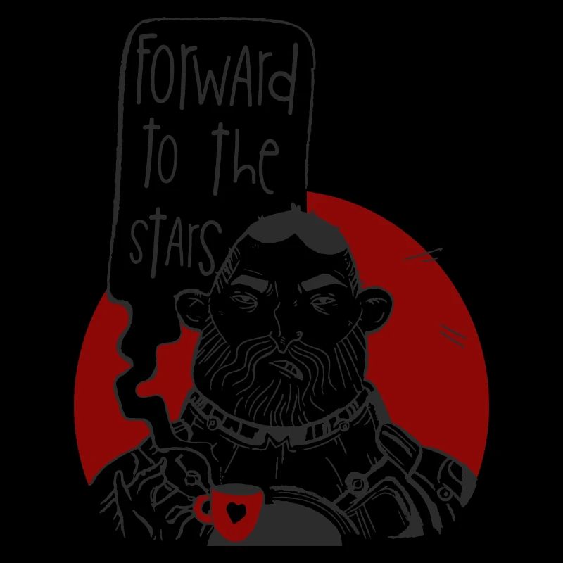 Cosmonaut with the coffee