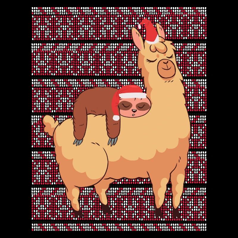 Pull de Noël laid paresseux avec alpaga
