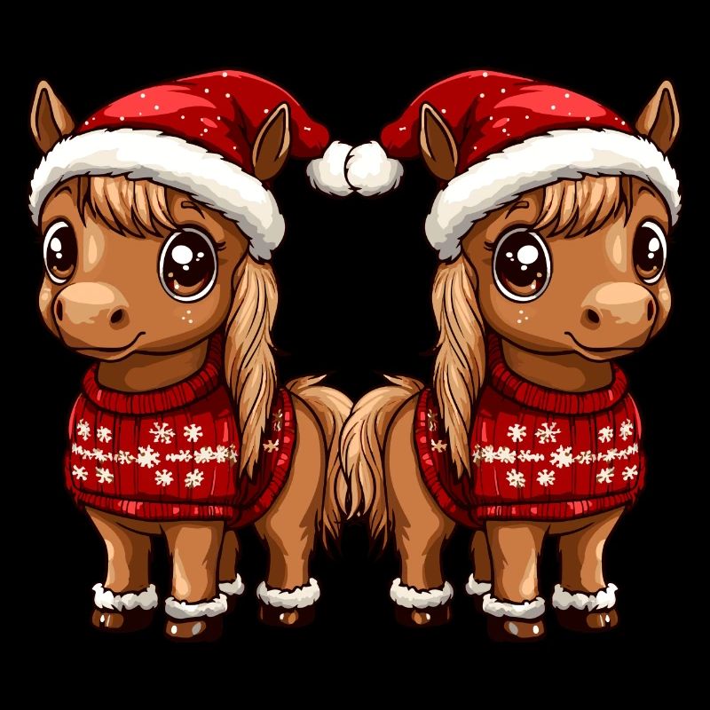 Equipe de Noël à cheval
