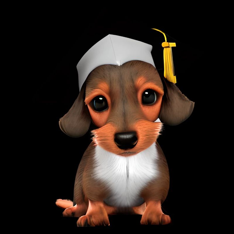 Bachelor Studium Dachshund Hunde Schulabschluss