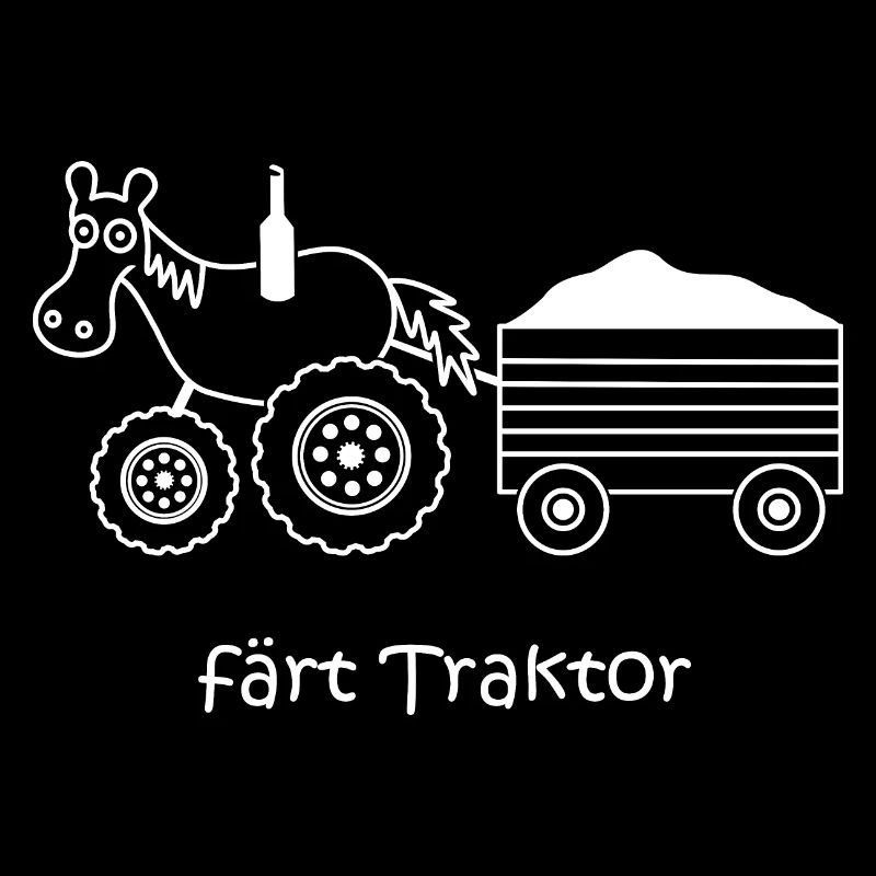 färt traktor, lustiges Pferd, Landwirt, Bauer