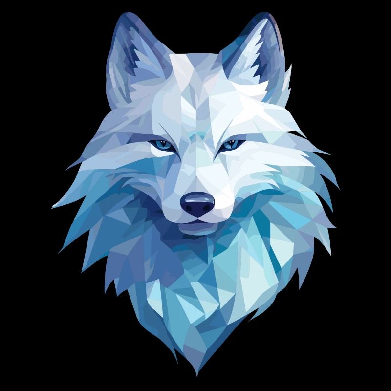 Polarfuchs im Polygon Stil