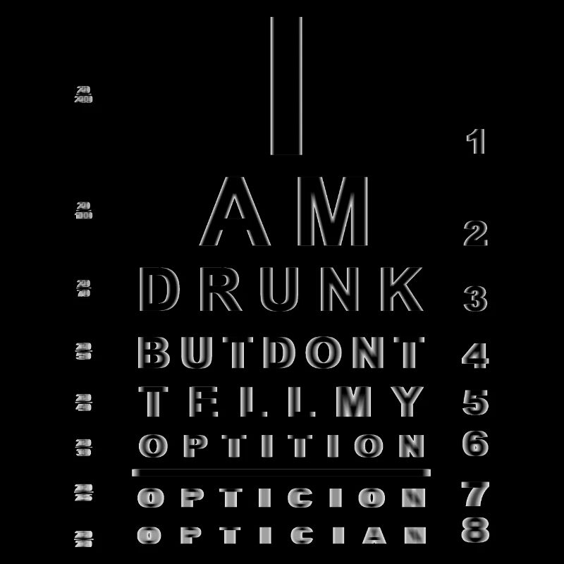 Blurry drunk eye chart