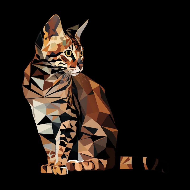 Chat du Bengale dans le style polygonal - Géométrique