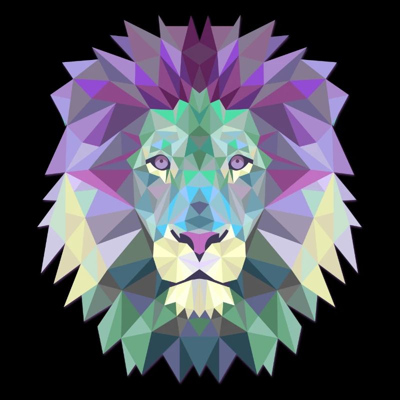 Lion Gift Triangle Polygon Lioness Feline Lion