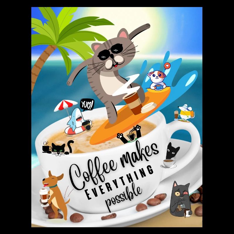 Spruch Humor - Coffee makes Everything possible
