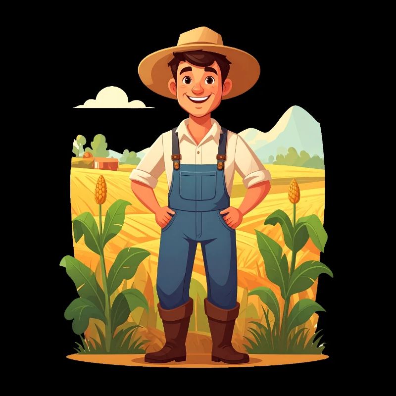 Illustration mignonne d’un fermier